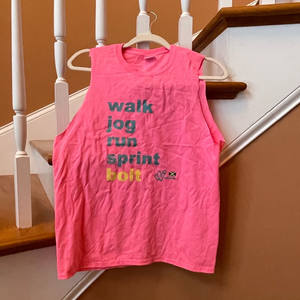 Super cute open sleeve 100% cotton track/running muscle t-shirt , Sz M